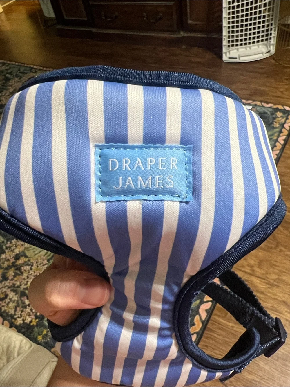 Draper James Blue & White Striped dog Harness